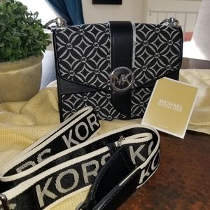 NWOT Michael Kors fabric and leather crossbody